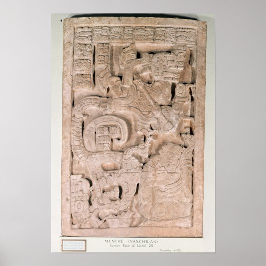 Poster lintel Yaxchilan, Classic tardif (Devant)
