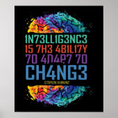 Poster L'Intelligence Est La Capacité De S'Adapter Au Cha (Devant)