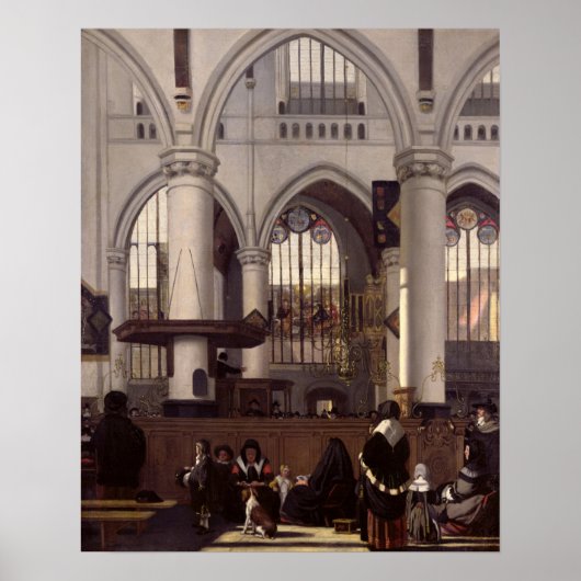 Poster L'intérieur de Oude Kerk, Amsterdam, vers 1660 (Devant)