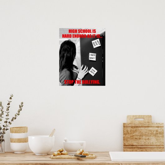 Poster L'intimidation à l'école secondaire (propre) (Cuisine)