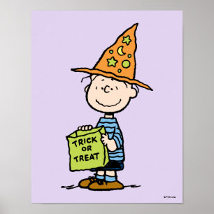 Poster Linus des Peanuts en sorcier pour Trick Or Treat