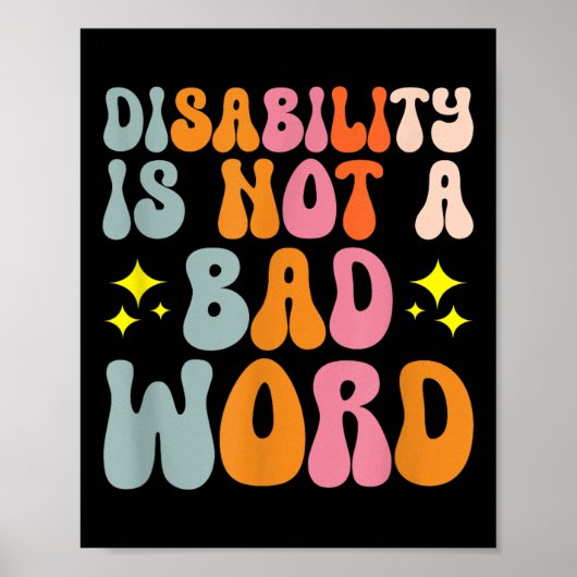 Poster L'Invalidité N'Est Pas Un Mauvais Mot D'Appui À La (Devant)