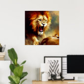 Poster Lion (10) Chat sauvage (Bureau à domicile)