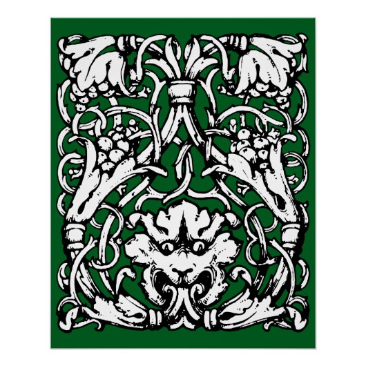 Poster Lion à entrelacs du début du XXe siècle (Devant)