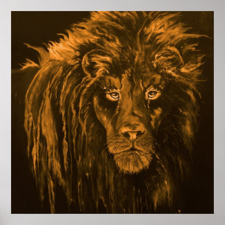 Poster Lion à Sepia
