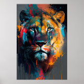 Poster Lion Abstrait 2 (Devant)