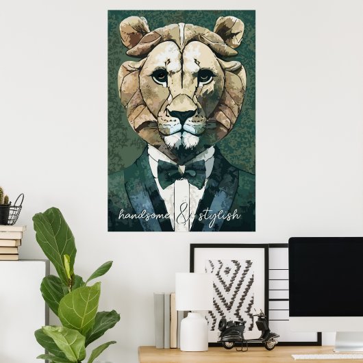 Poster Lion Aristocrate (Bureau à domicile)