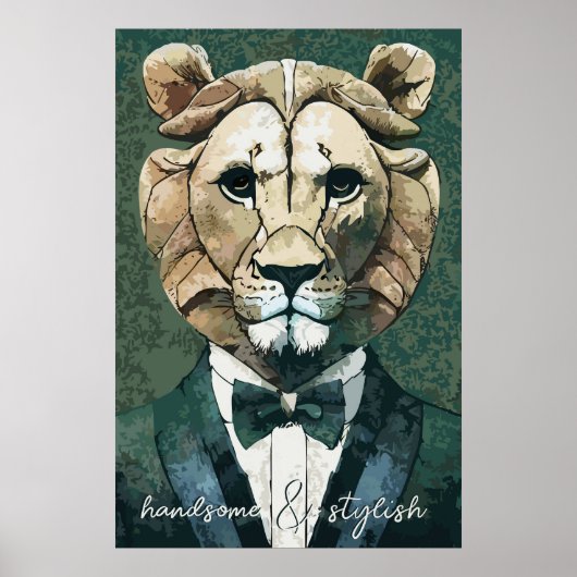 Poster Lion Aristocrate (Devant)