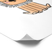 Poster Lion art mignon aquarelle maternelle (Coin)