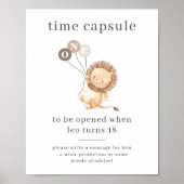 Poster Lion avec 3 ballons Brown Capsule temps (Devant)