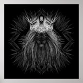 Poster Lion avec monogramme de couronne (Devant)