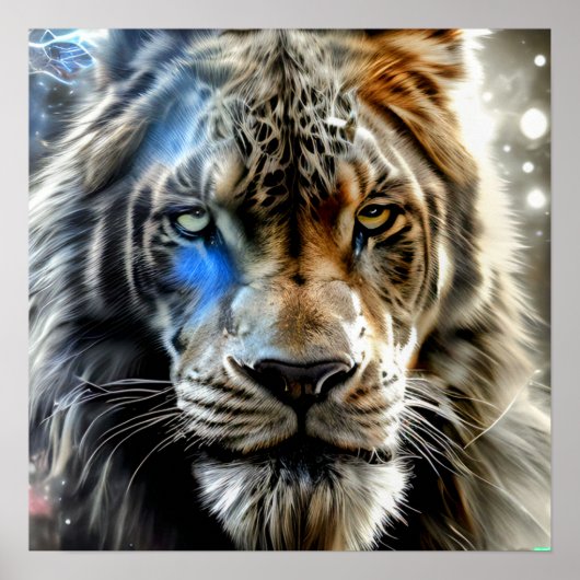 Poster Lion blanc (Devant)