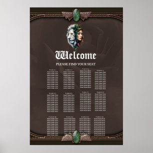 Poster Lion blanc et femme