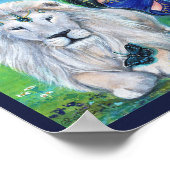 Poster Lion blanc et princesse par Renee Lavoie (Coin)