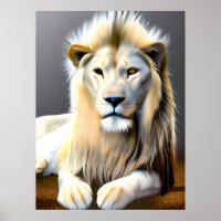 Lion blanc majestueux avec différents yeux colorés