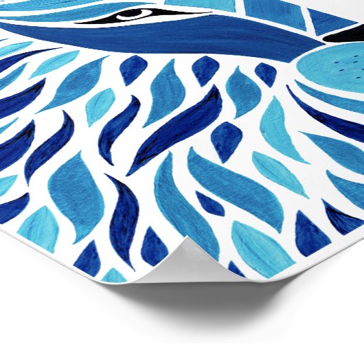 Poster Lion bleu (Coin)