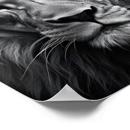 Poster Lion bleu (Coin)