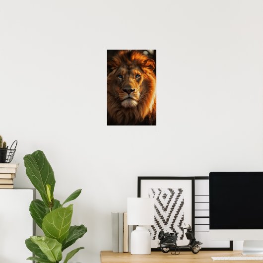 Poster Lion bleu (Bureau à domicile)