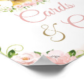 Poster Lion Blush rose Baby shower cartes et cadeaux (Coin)