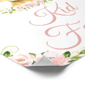 Poster Lion Blush rose Floral fête d'anniversaire Enfants (Coin)