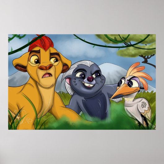 Poster Lion Cartoon Guard (Devant)