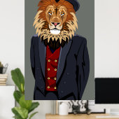 Poster Lion classique (Bureau à domicile)
