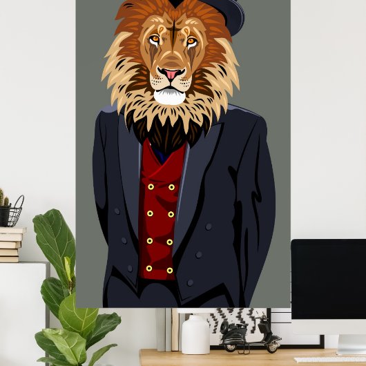 Poster Lion classique (Bureau à domicile)
