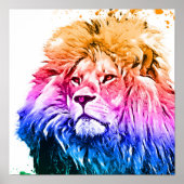 Poster Lion coloré (Devant)