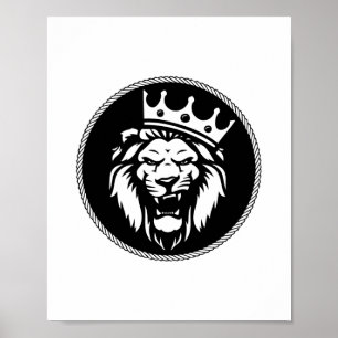 Poster Lion crown roar