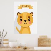 Poster Lion Cute Lioness (Cuisine)