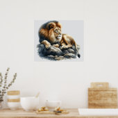 Poster Lion d'Afrique en aquarelle (Cuisine)