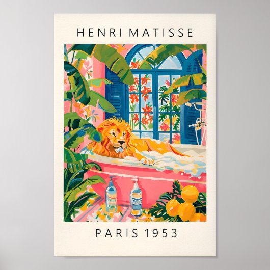 Poster Lion Dans La Baignoire, Poster Matisse, Bai (Devant)