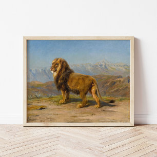 Poster Lion dans un paysage montagneux Rosa Bonheur