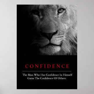 Poster Lion de confiance motivationnelle unique tendance