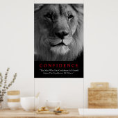 Poster Lion de confiance noir blanc inspiré (Cuisine)