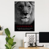 Poster Lion de confiance noir blanc inspiré (Bureau à domicile)