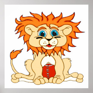 Poster Lion de football
