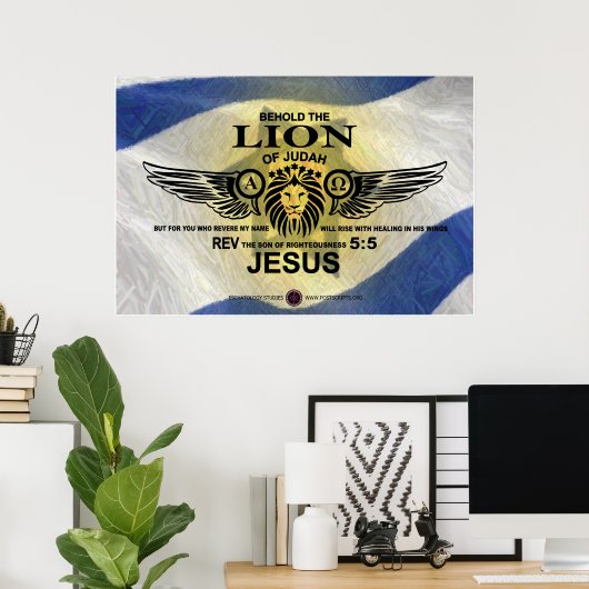 Poster Lion de Juda - Anglais (Bureau à domicile)