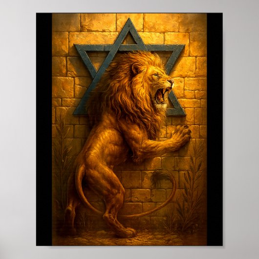 Poster Lion de Juda Jérusalem Mur Occidental L'étoile de (Devant)