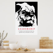 Poster Lion de leadership inspiré noir blanc (Cuisine)