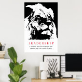 Poster Lion de leadership inspiré noir blanc (Bureau à domicile)