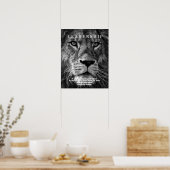 Poster Lion de leadership motivationnel noir et blanc (Cuisine)