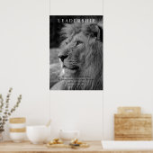 Poster Lion de leadership motivationnel noir et blanc (Cuisine)