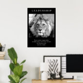 Poster Lion de leadership motivationnel tendance (Bureau à domicile)