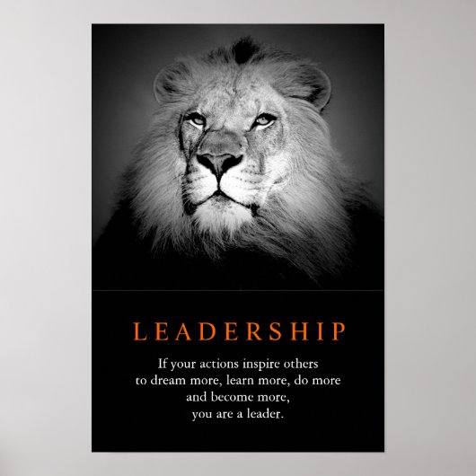 Poster Lion de leadership motivationnel tendance (Devant)