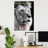 Poster Lion de leadership motivationnel tendance (Bureau à domicile)
