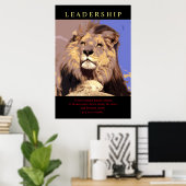 Poster Lion de leadership motivationnel tendance (Bureau à domicile)