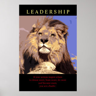 Poster Lion de leadership motivationnel tendance