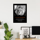 Poster Lion de leadership motivationnel tendance (Bureau à domicile)