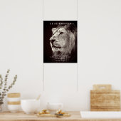Poster Lion de leadership motivationnel tendance Brown (Cuisine)